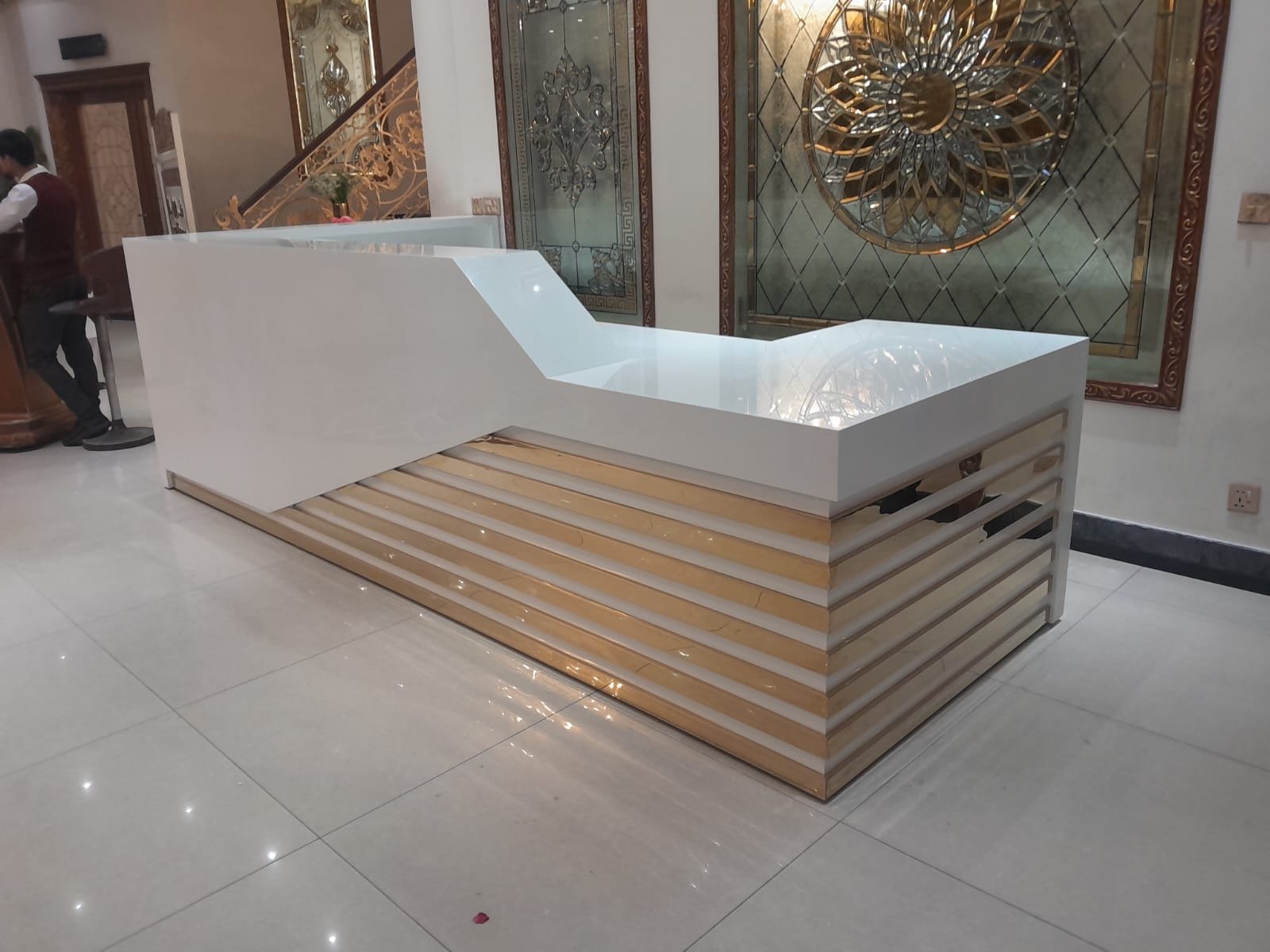 Custom reception countertops by Hoorain Corian Experts